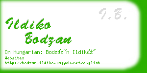 ildiko bodzan business card